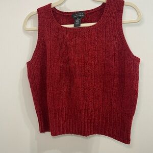 LIMITED Cranberry Red Knit Top Holidaywear Winter Cozy Women's S